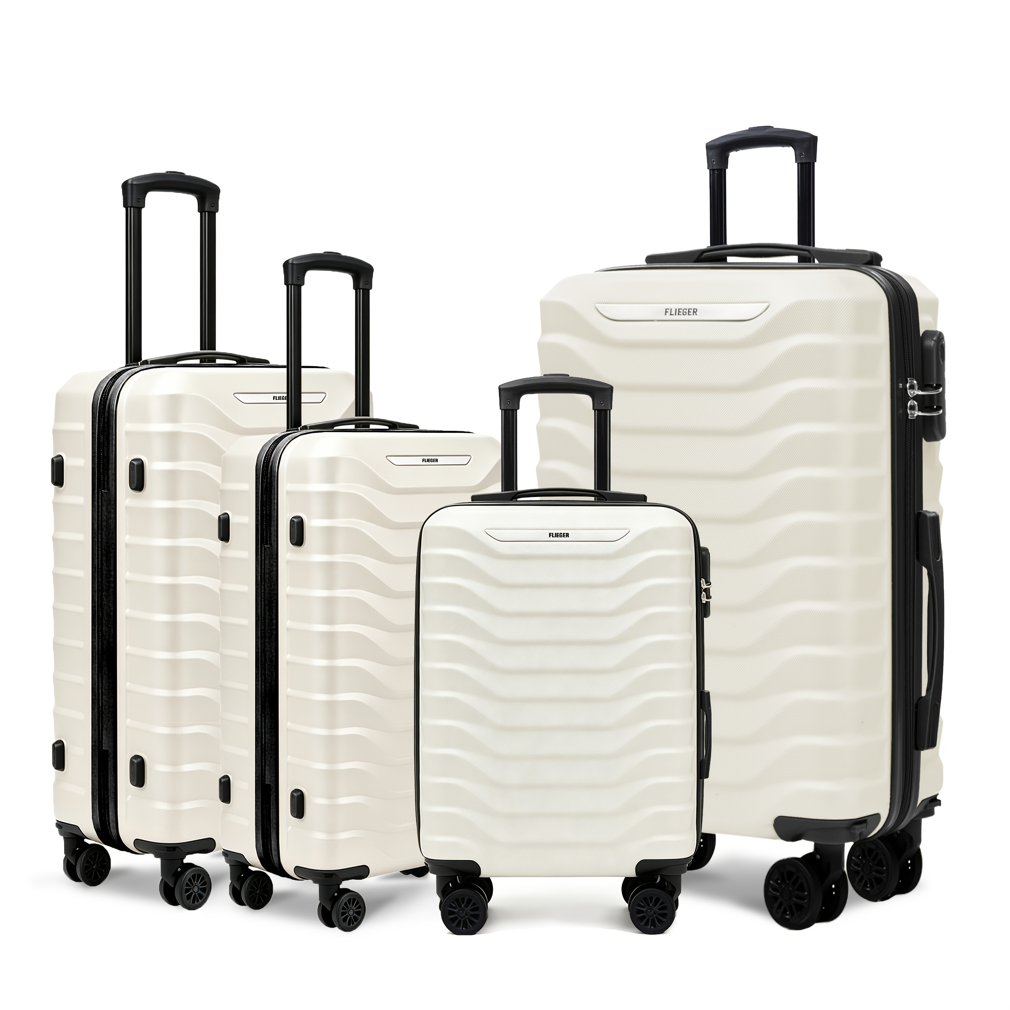 Image of 4pcs/ystyle New High-end Fashion Luggage Set (18+20+26+28 Inch), With Carry-on, Suitable For , Honeymoon, Unisex, Multi-functional Luggage With Multiple Color Options, Gift