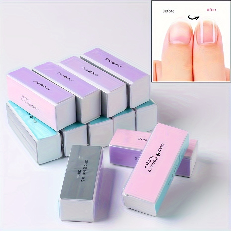 

4-way Nail Buffer Block Set, Colorful Nail Polisher Buffing File, Multi-sided Sanding Manicure Tool, Nail Care And Shine Kit, Professional Nail Art Tools - Available In 1/3/5/10 Pieces Packs