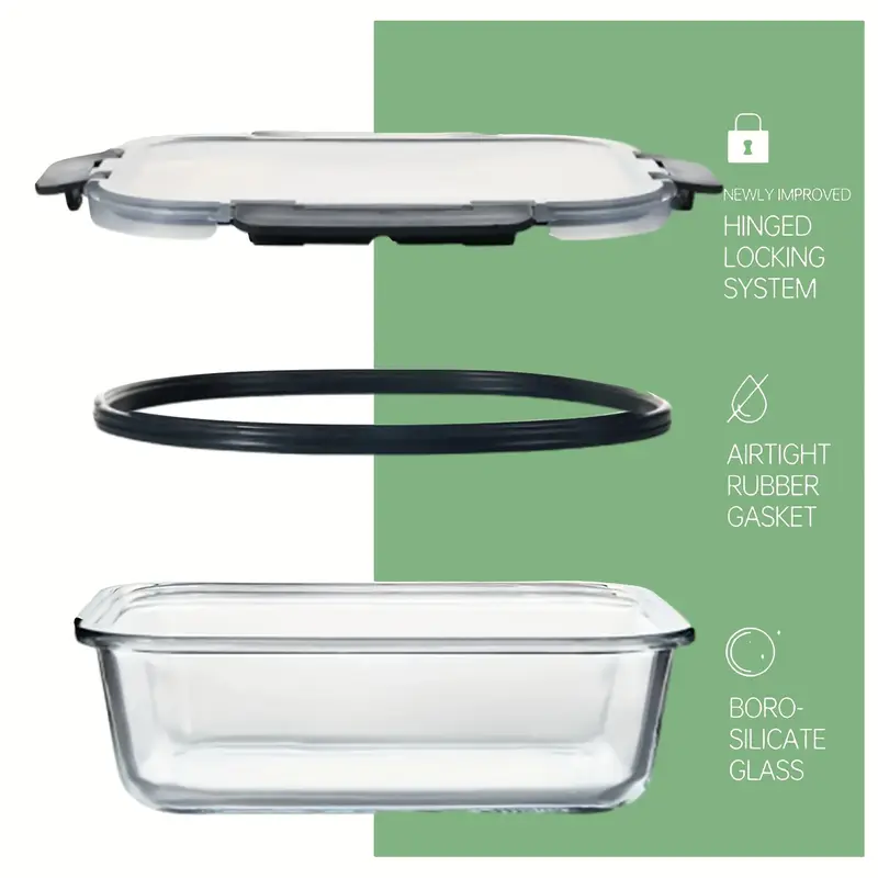 24pcs glass food storage container set with snap lock lids stackable airtight glass storage containers glass lunch box set ideal for lunch food storage meal prep microwave oven freezer safe dishwasher safe for black Product details 0