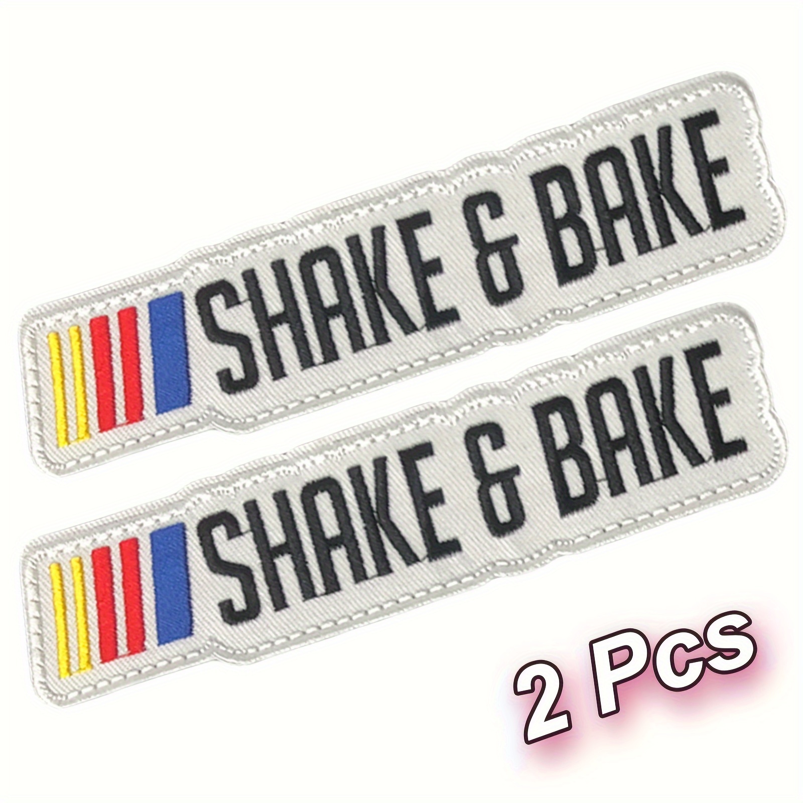 

2 Pcs Funny Shake & Bake Embroidered Patches - Perfect For Backpacks, Jeans, Jackets, Vests, Hats & More - Color: Mixed