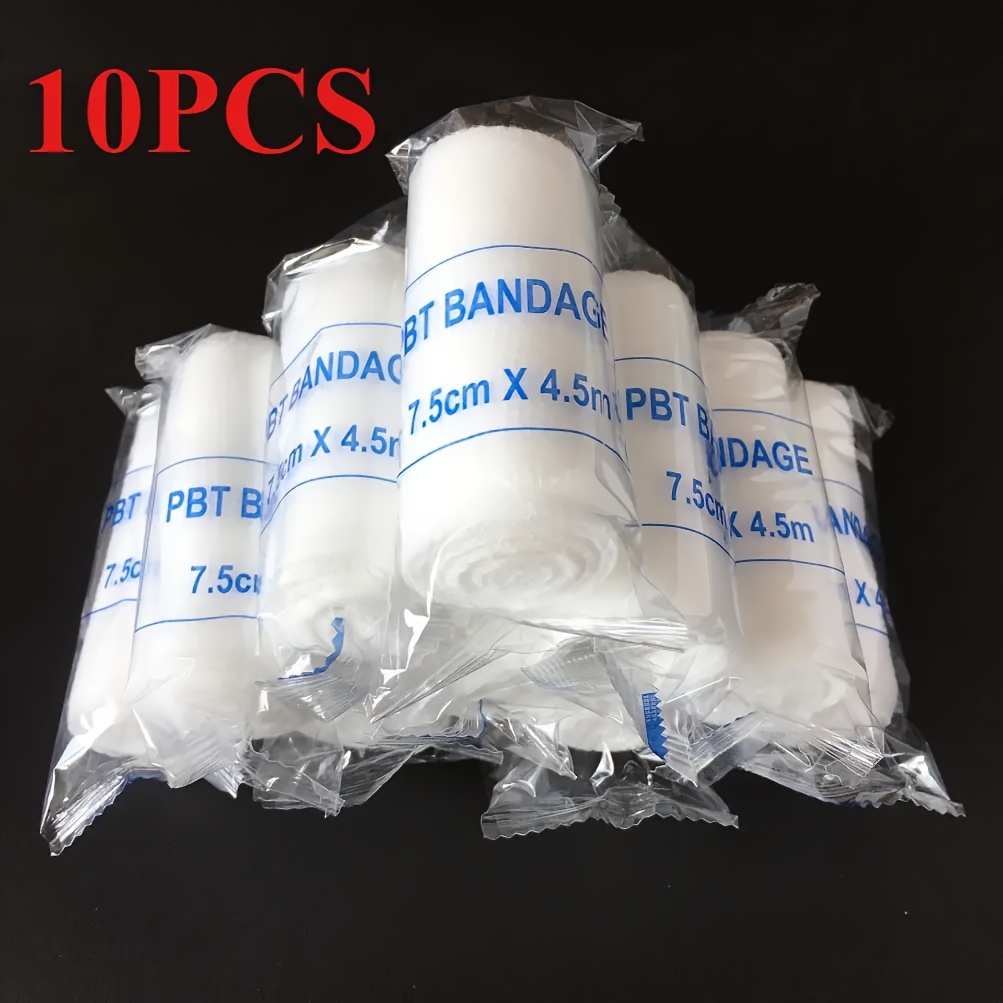 Image of 10pcs Dressing Breathable Stretchable White Gauze Individually Packaged For Fixing Fingers, Wrists And Legs