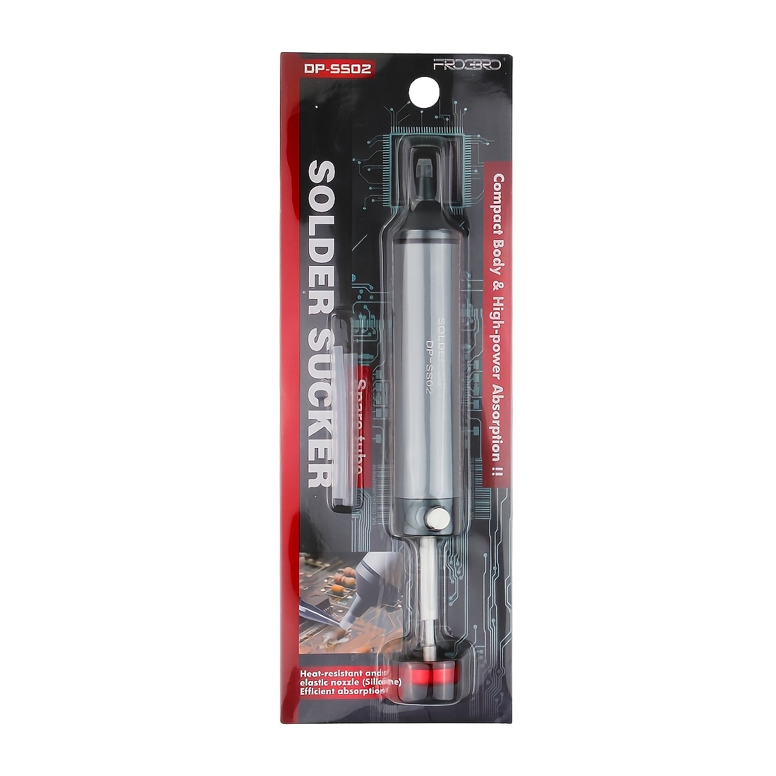 TEMU Professional Solder Sucker Remover Tool Electronic Repair Tool, Heavy-duty Manual Desoldering Kit With One-handed Operation, Reliable