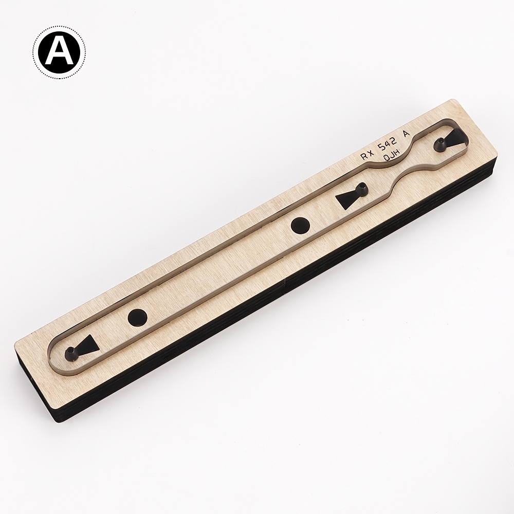Image of 1pc Handmade Leather Wooden Knife Mold, Diy Leather Craft Stamping Die, Punching And Pressing Model Tool, For Making Leather Bag Charms, Leather Tabs, Leather Straps, Leather Pendants, And Bag Handles