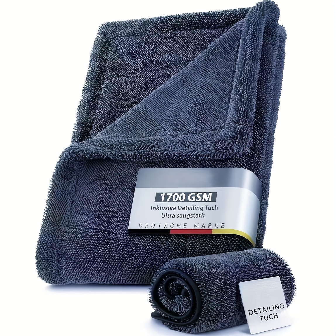 E-shop Fortschrittliche Gedrehte Trockentücher, 31x20 Zoll 12x12 Zoll, XXL Mikrofaser-Tücher, 1700GSM Mikrofaser-Reinigungstuch, Super Saugfähig,
