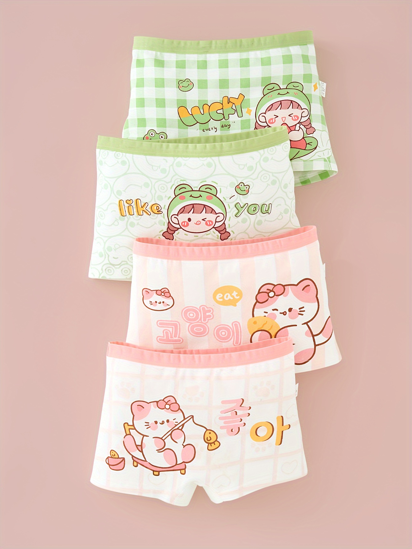 5pcs Girls Cute Unicorn Cartoon Pattern Boxer Shorts, Comfy Girls Panties