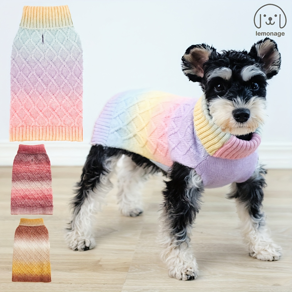 

1pc Gradient Casual Pet Knitted Sweater For Autumn And Winter Dog Warm Clothes Christmas Gift