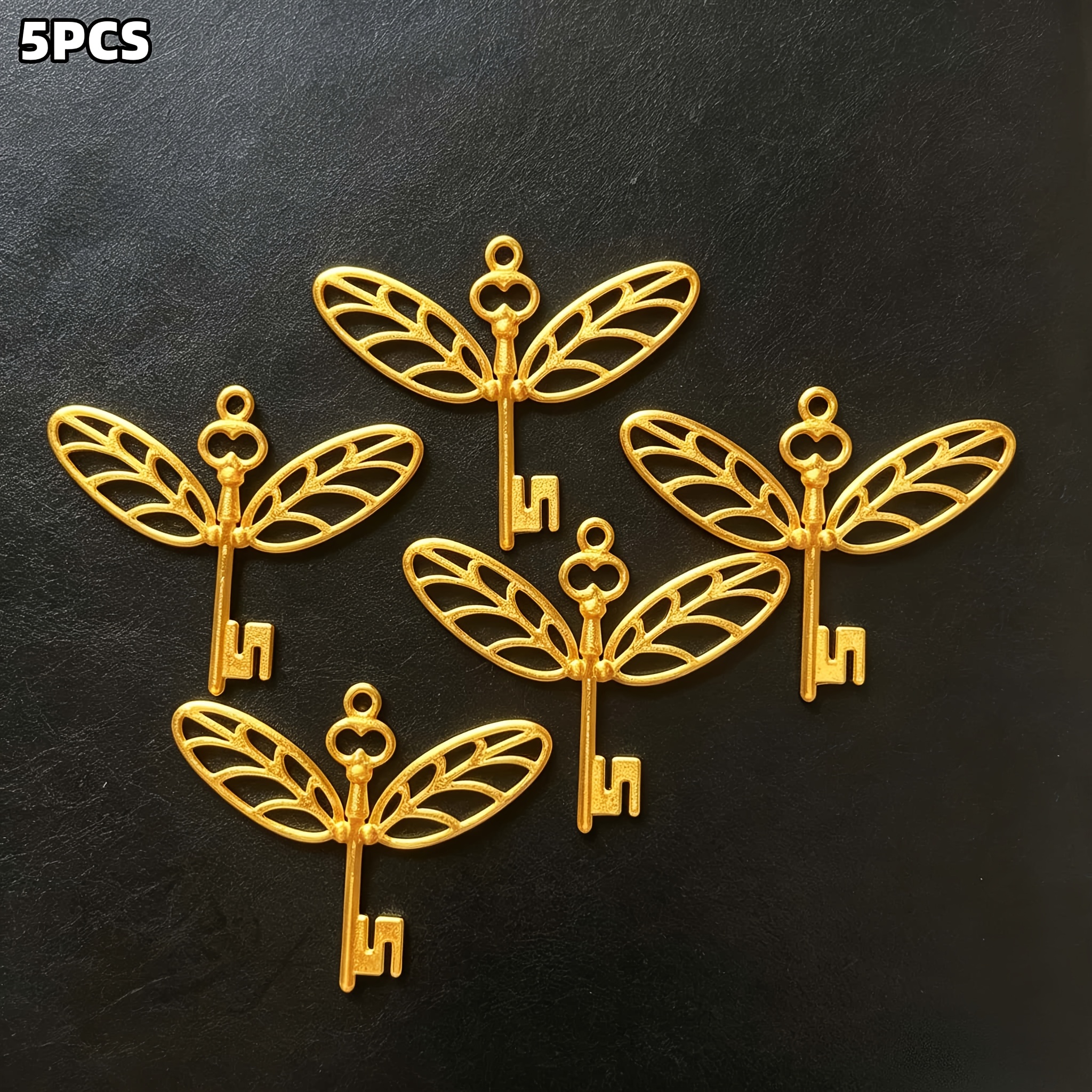 TEMU 5pcs Wb Harry Potter Themed Decorations Suitable For Christmas, Birthdays, Room Decor - Flying Key Ornaments With Iconic Characters, Plastic