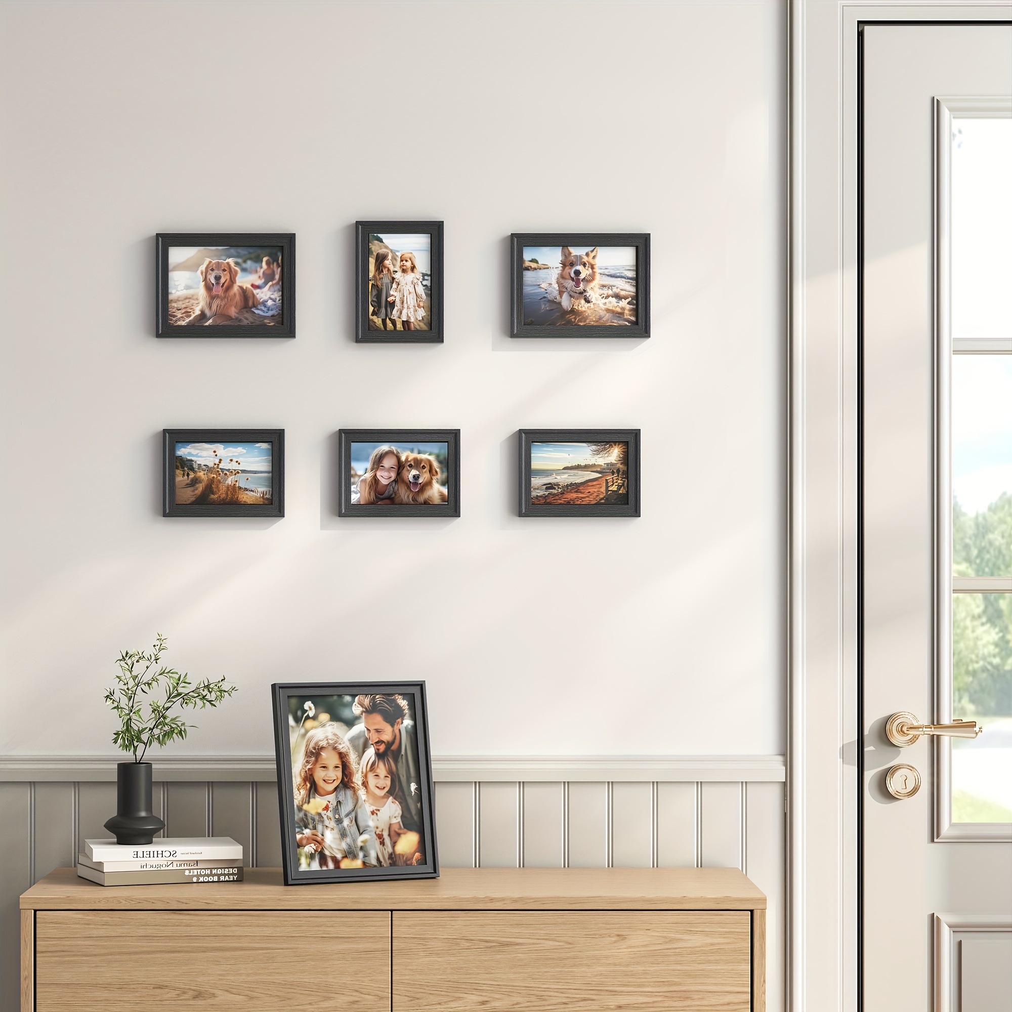 

Picture Frames With 10 Mats Set Of 7 Collage Photo Frames With 1 8x10, 2 5x7, 4 4x6 Frames, Hanging Or Tabletop Display 9 Non-trace Nails