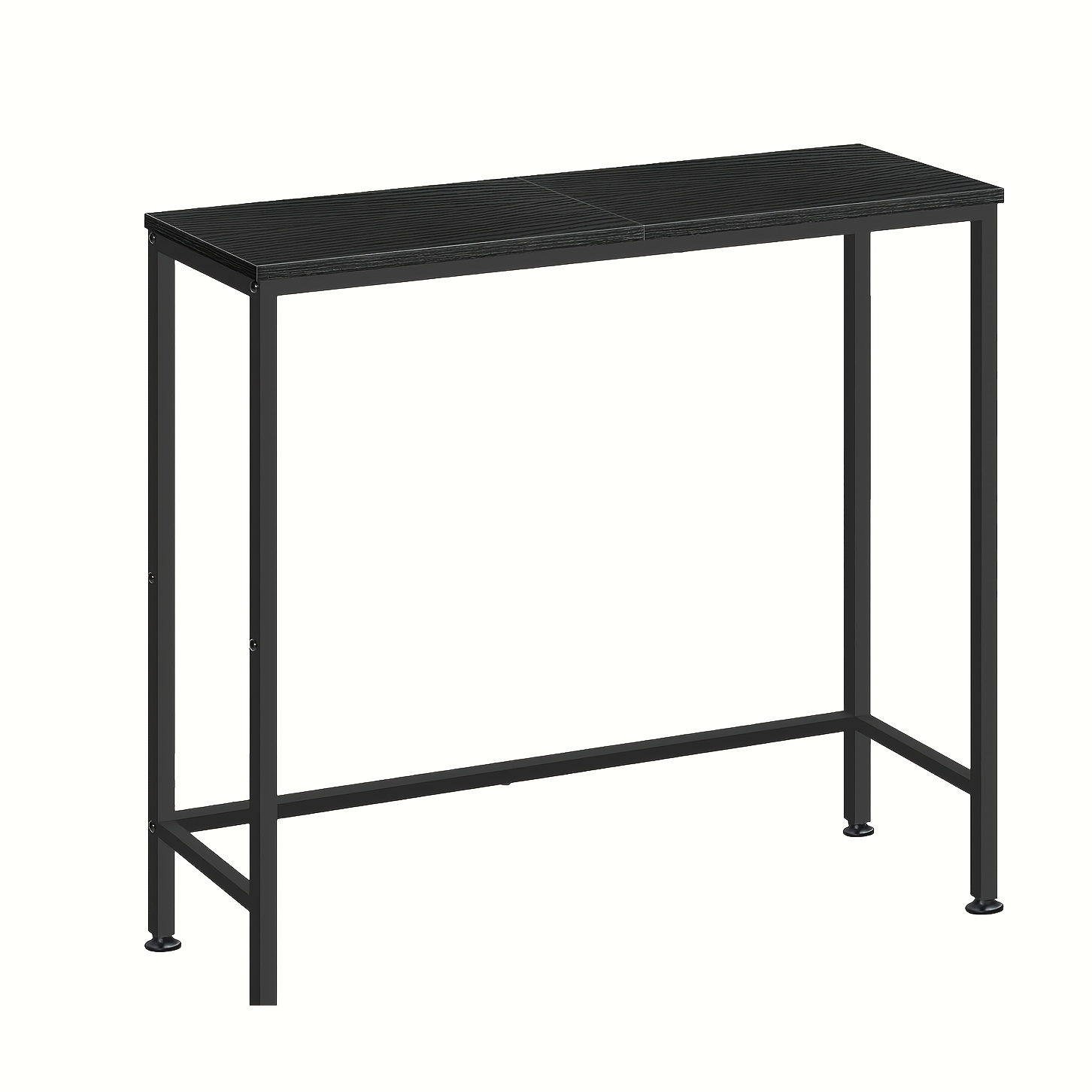 1 Mesa Consola Estrecha de Madera y Metal Negra, 29.5 Pulgadas (Aprox. 74.9 cm), Pequeño Escritorio para Entrada, Mesita Lateral Delgada con Repisa Expositora Ideal Para Pasillos, Dormitorios, Salas & Vestíbulos