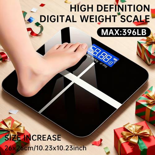 396lb digital body weight scale bathroom scale personal scale weighing scale with hd lcd display and temperature display kg lb switchable large platform durable and safe suitable for