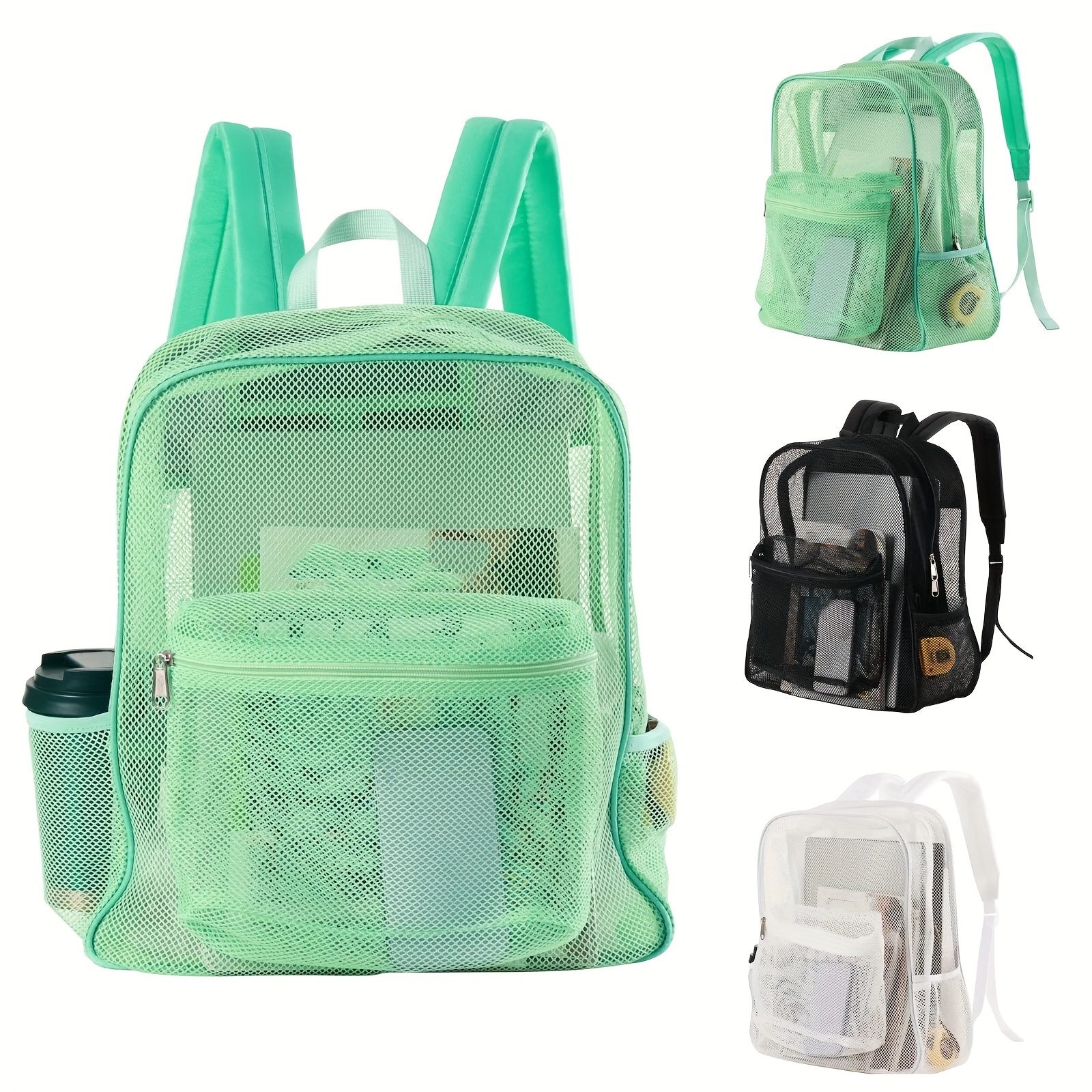 

Transparent Mesh Backpack Heavy-duty See-through Schoolbag For Male And Female Students