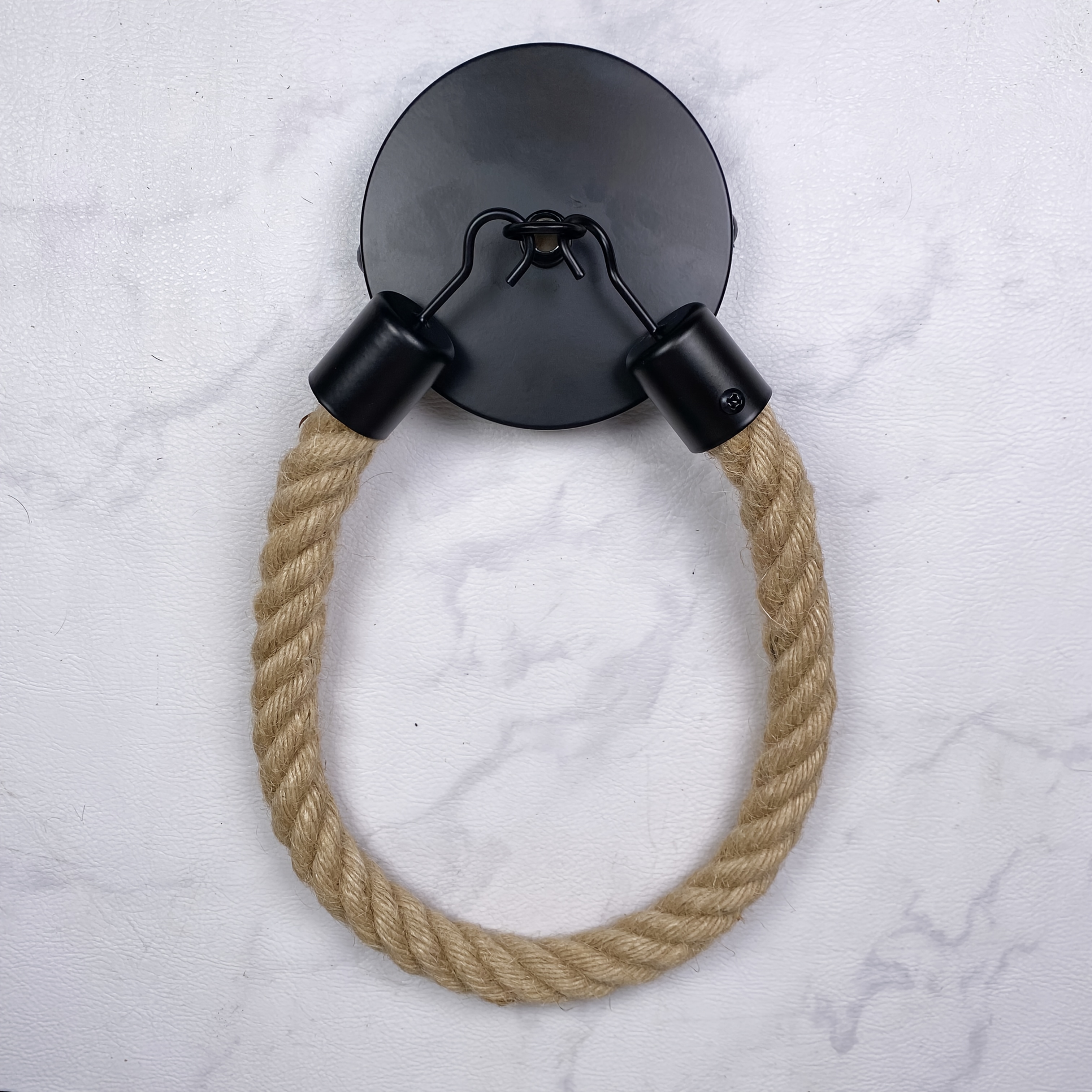 Image of 1/2pcs Bathroom Office Hemp Rope Tissue Holder Towel Hook Shelf Toilet Paper Holder Hook