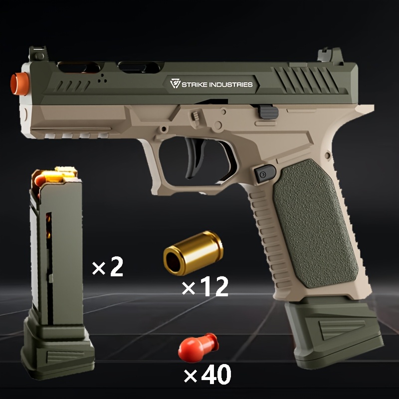   edition childrens automatic   soft   toy gun realistic shells with safe foam   launcher   outdoor shooting games birthday   have for gifting
