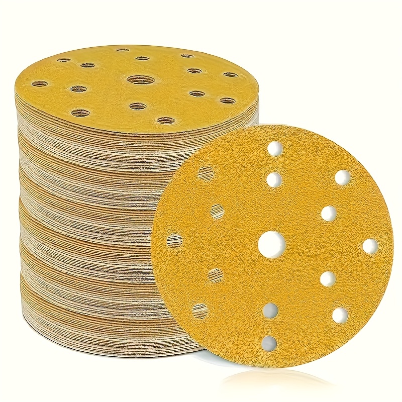 

30pcs Of 150 Mm Sanding Pads - Grit Sizes 60/80/120/180/400 - 15 Holes - 6 Inches In Diameter - Suitable For Random And Tools.