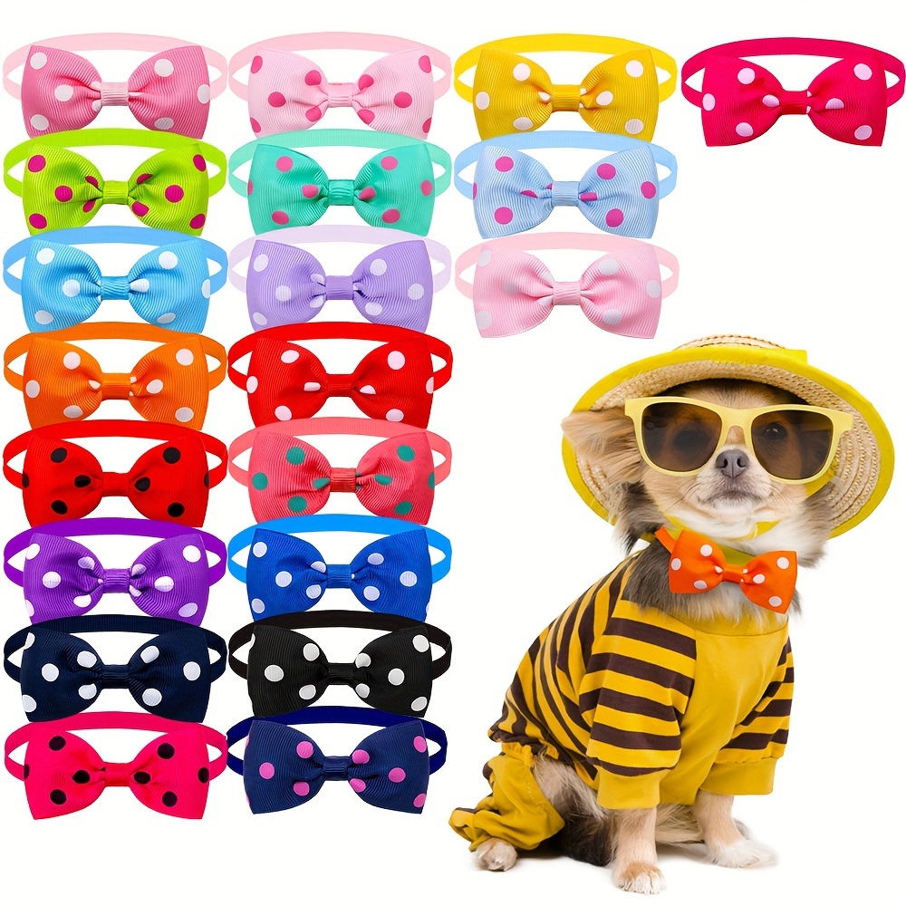 

20-piece Assorted Colors Adjustable Pet Bow Ties - Classic Style For Dogs & Cats, All