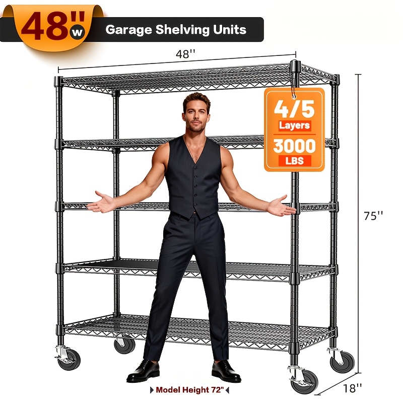 mzg heavy duty adjustable 5 4 shelf metal storage shelving unit   pantry   organizer tool   space saving shelving rack for home commercial use open shelf design sturdy construction utility shelves