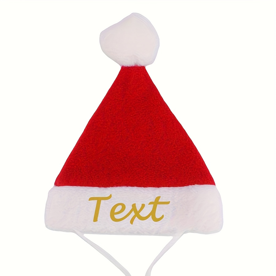 TEMU [customized] Customizable Dog Christmas Hats - Pet Personalized Red Santa Hats Holiday Parties & Festive Events Christmas Cat Accessories