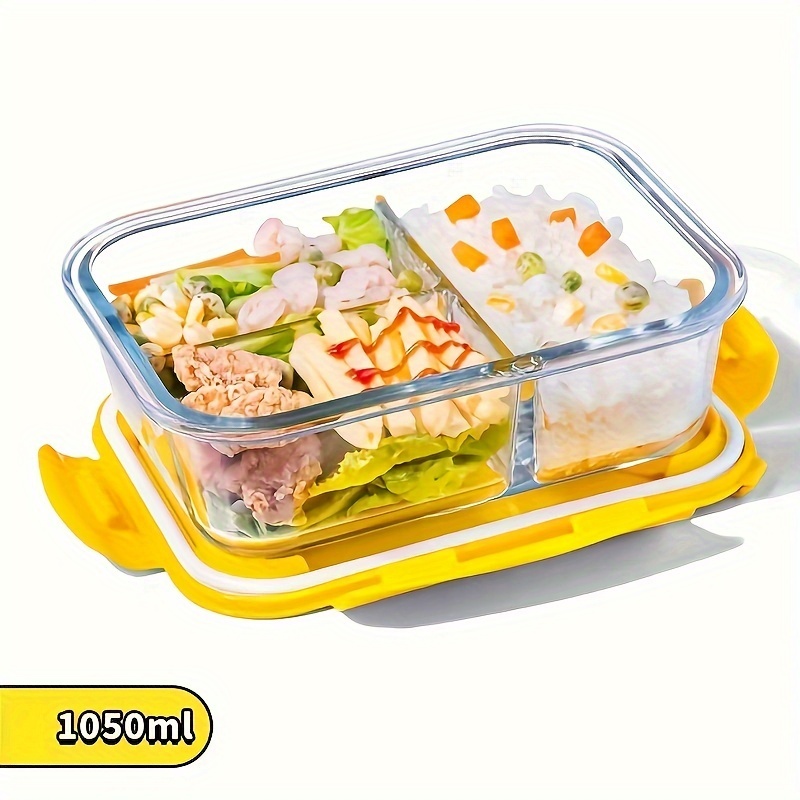 TEMU High Borosilicate Glass Preservation Box, Food Grade Microwave Oven Application, Lunch Box, Storage Box, Lunch Box, Designed For Office Workers And Students Special Preservation Bowl