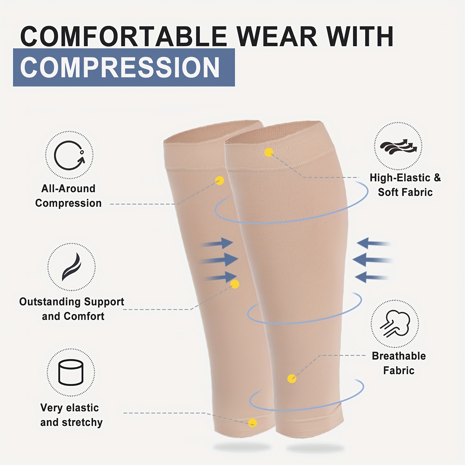 3 Pairs Men's Premium Compression Athletic Socks