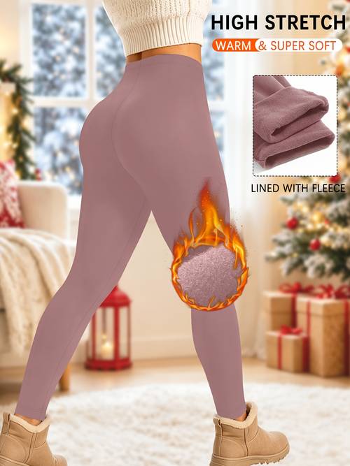 item picture womens super soft fleece lined thermal leggings warm winter pants for yoga running workout cold weather