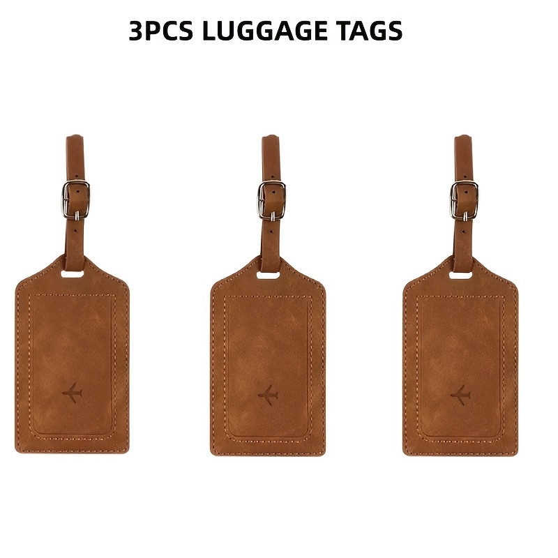 TEMU 3pcs Medium-thick Luggage Tags, Id Labels With Name & Phone Information, Travel Essentials Accessories For Suitcases, Baggage And Handbags