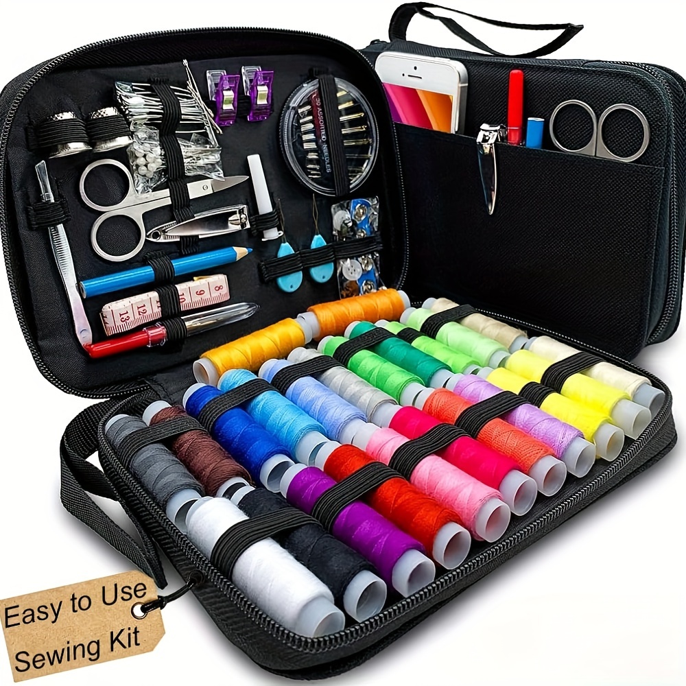 

Sewing Kit With 100 Sewing Supplies And Accessories - 24-color Threads, Needle And Thread Kit Products For Small Fixes, Basic Mini Travel Sewing Kit For Emergency Repairs