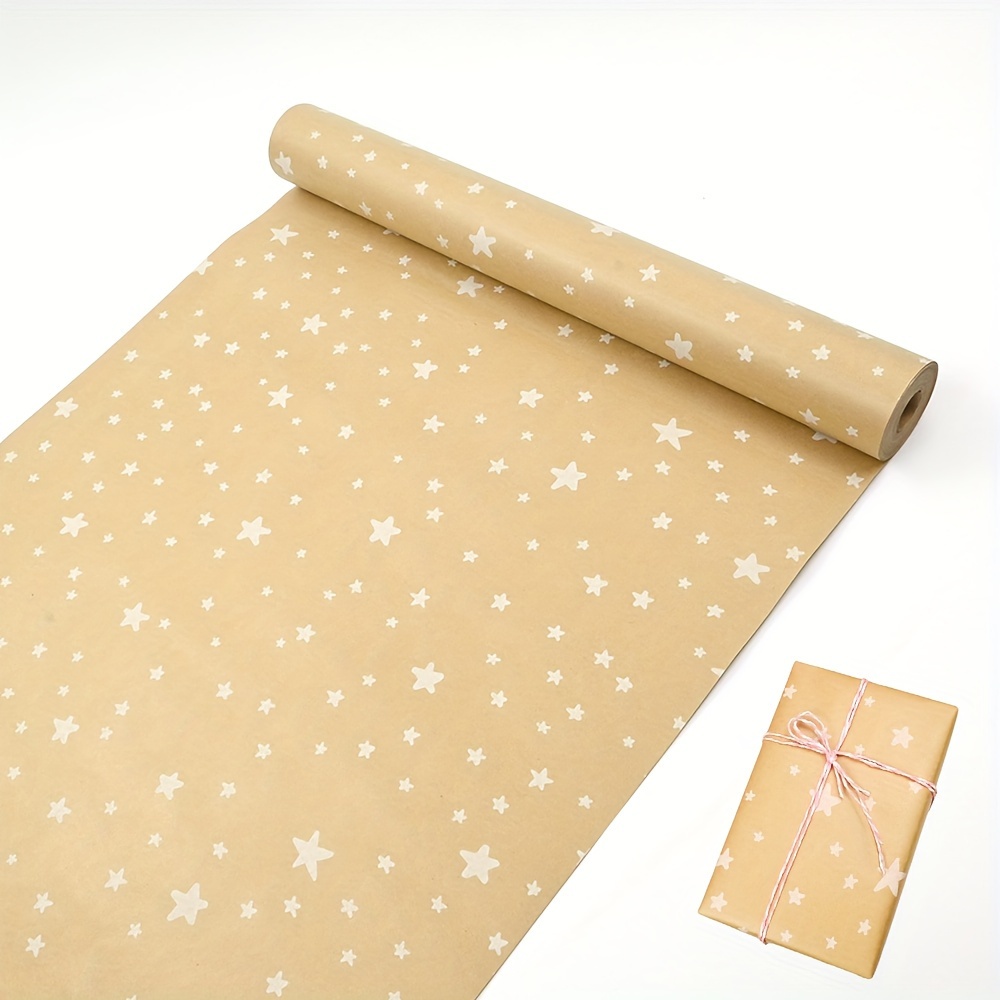 

1 Roll Christmas Wrapping - 17 × 49.2 Feet Per Roll, Kraft Wrapping Roll For Christmas Box -little