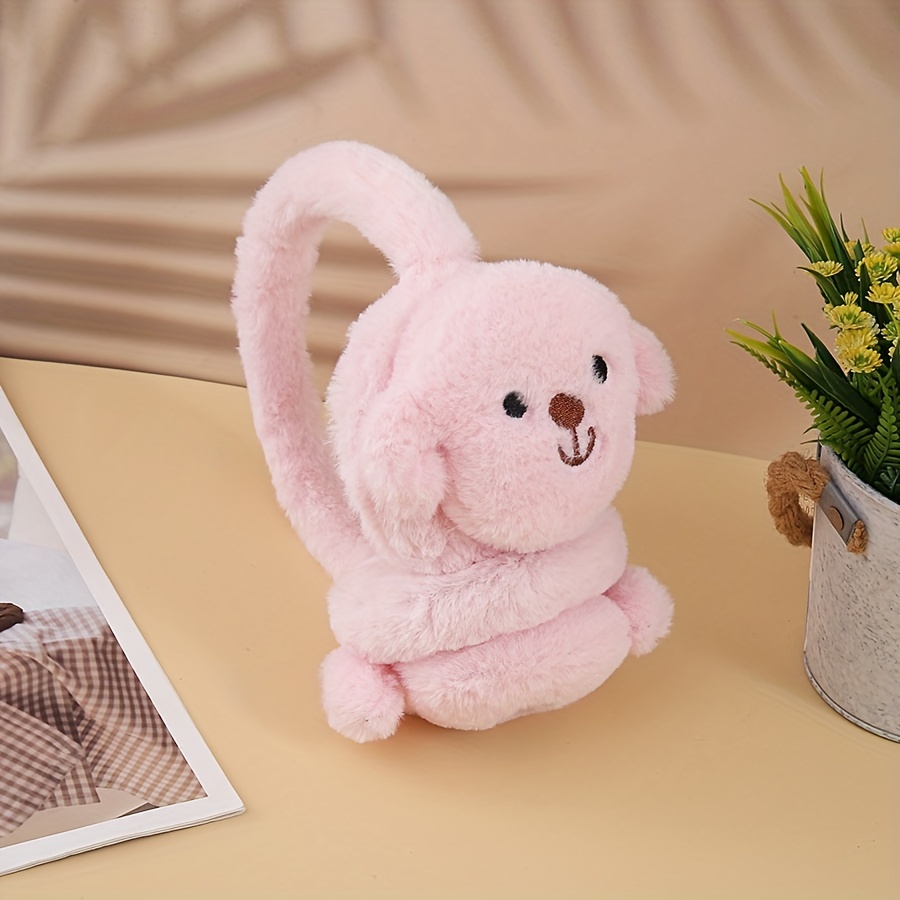 TEMU Korean Style Autumn Winter Plush Warm Ear , Plush Cute Cartoon Puppy Ear Cover Ear Protection