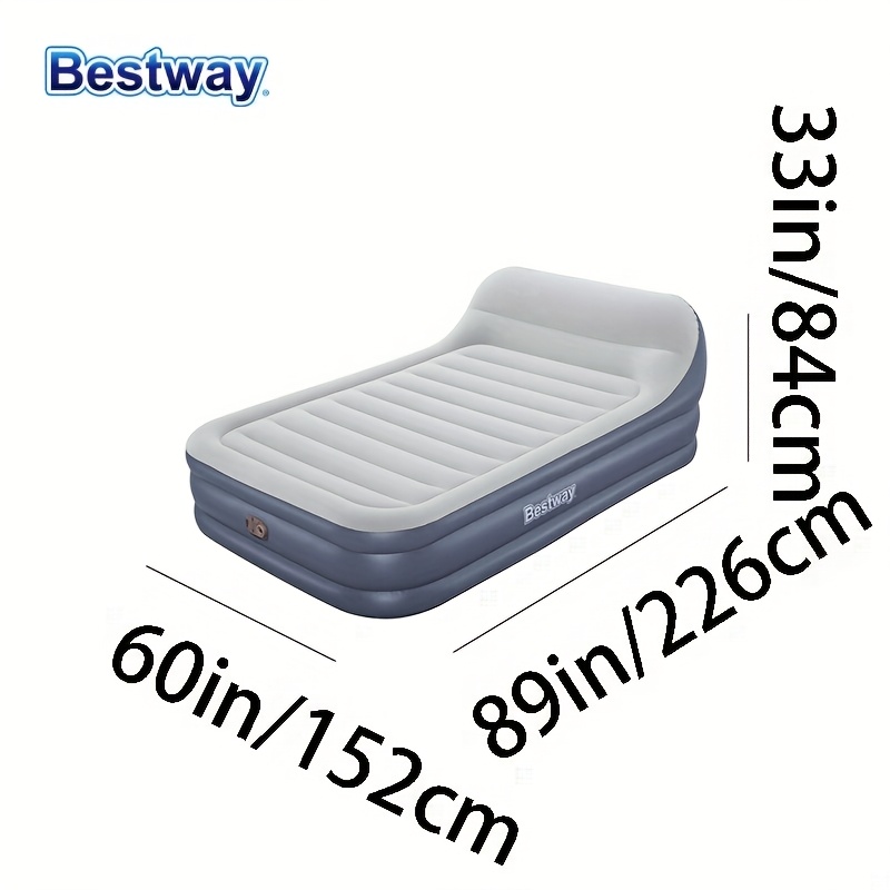 Image of 67923 Tritech Air Bed With Headboard And Air Pump /hi 226 X 152 X 84cm