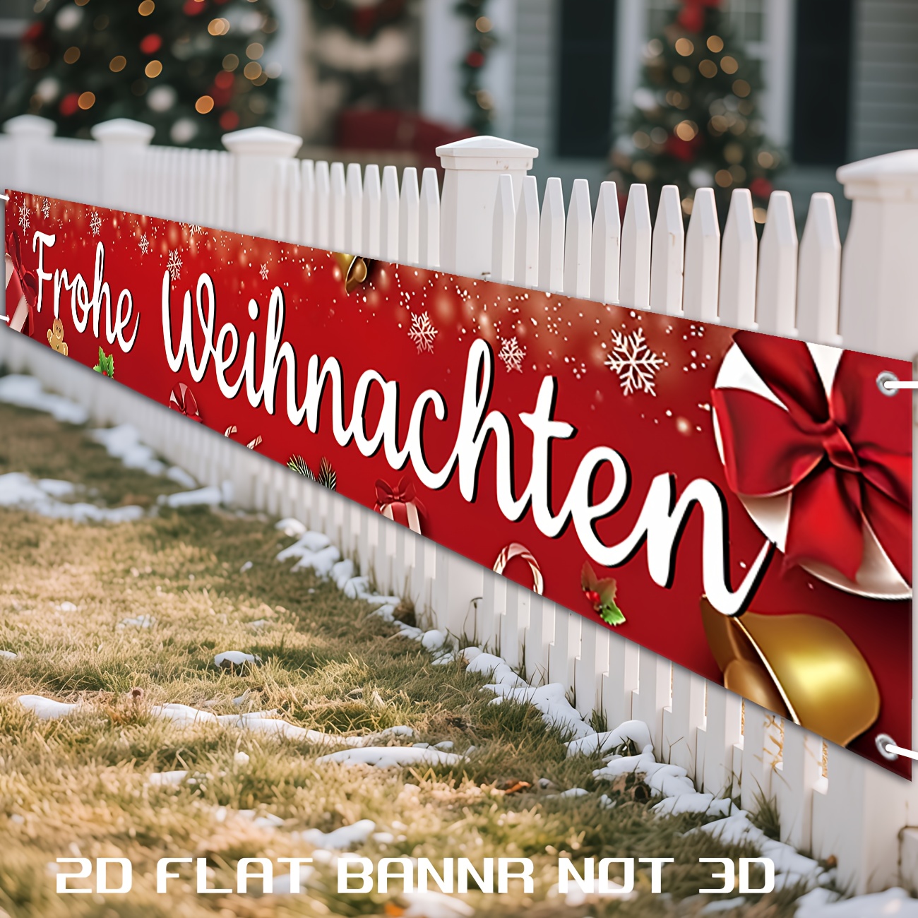Frohe Weihnachten Party Banner Merry Christmas Yard Banner Backdrop For Christmas Decorations Outdoor Party Supplies Home Decor For Yard Garden Lawn Banner