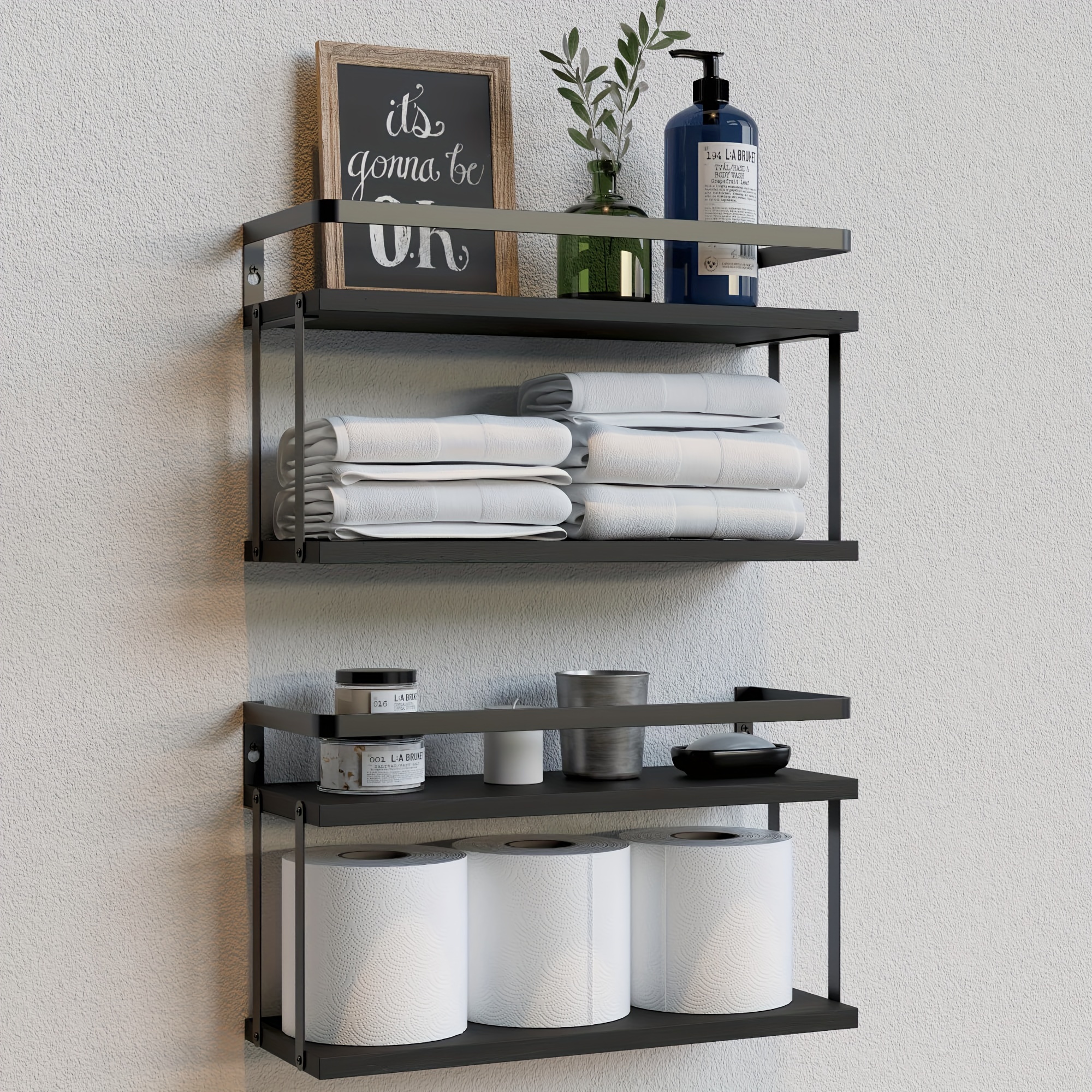 

Floating Shelves - -mounted Wooden For Bathroom, , & Decor - -saving Organizer , Shelves