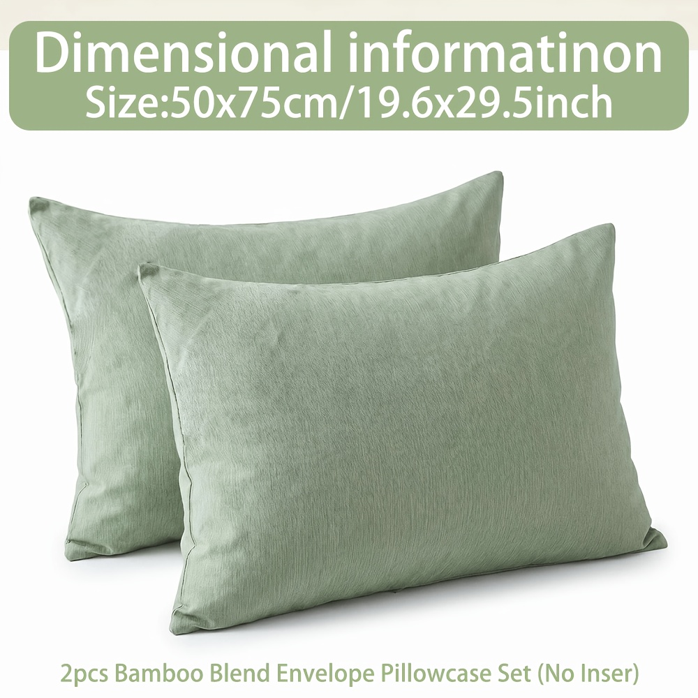 TEMU Anqianny 2pcs Bamboo Fiber Pillowcases Suitable For Allergy Sufferers, Certified Hypoallergenic Bedding - Soft Breathable Bamboo & Microfiber