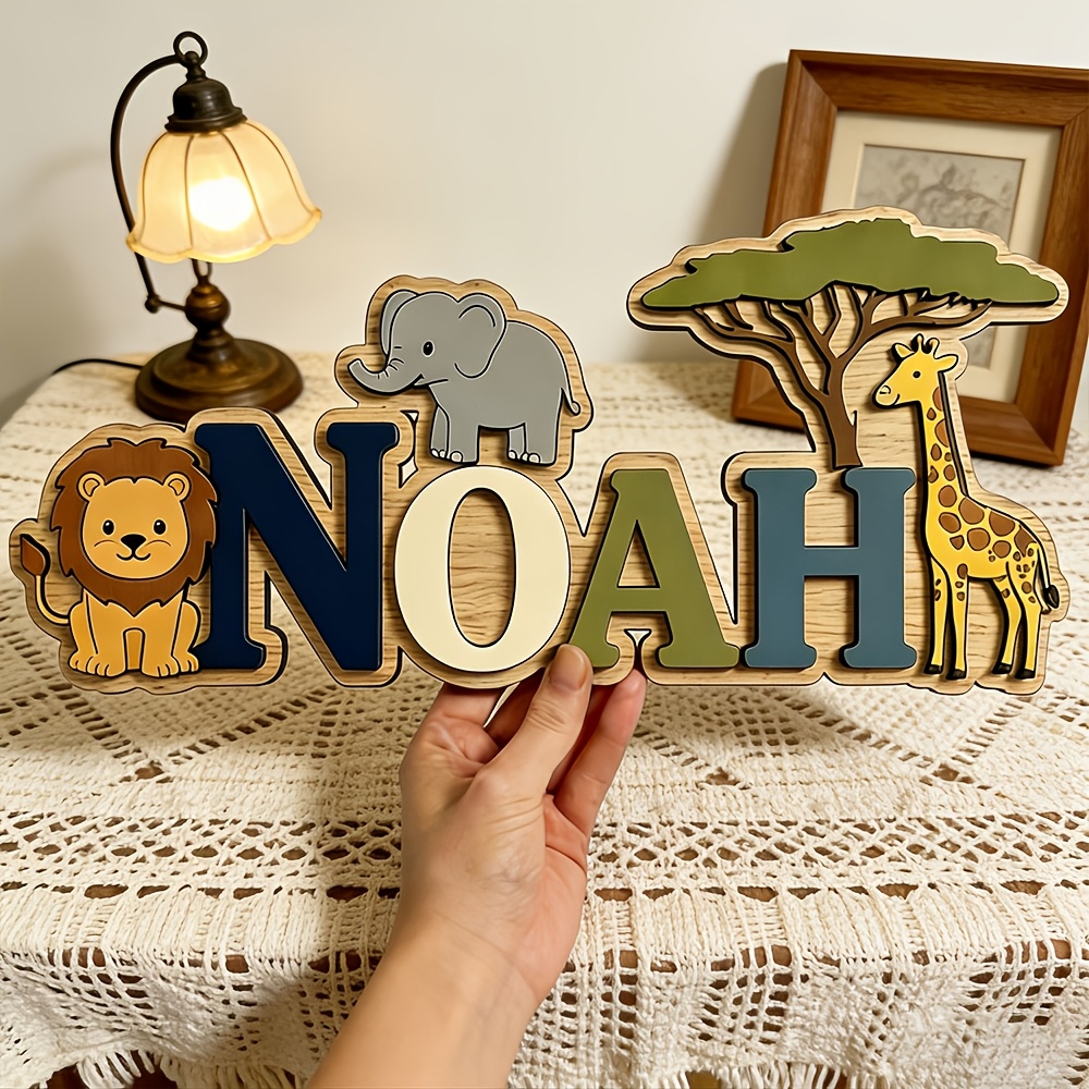 Custom Noah's Ark Jungle Themed Wooden Wall Decor