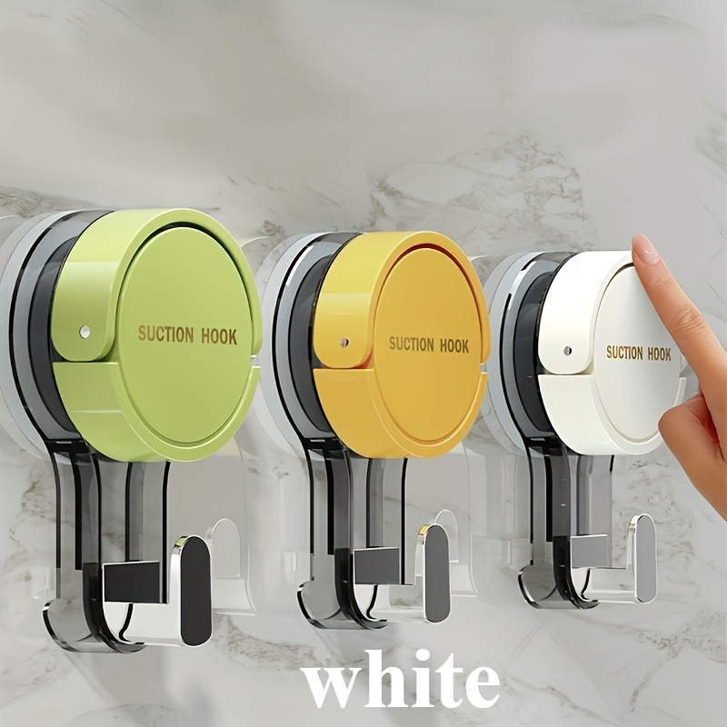 TEMU Contemporary Plastic Suction Cup Hooks, Wall Mount, No-drill Vacuum Sealed Hooks For Towels, Kitchen, Bathroom, And Home Organization