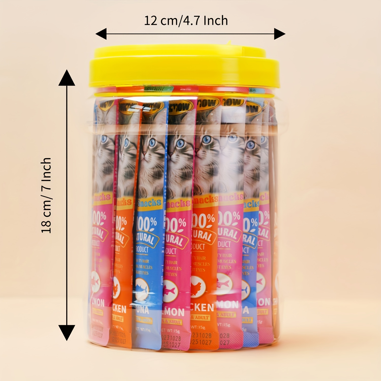 60 tubes cat treats cat snacks   creamy puree with chicken salmon and tuna   pack of lickable squeezable cat treats 0 52 ounces each tube details 1