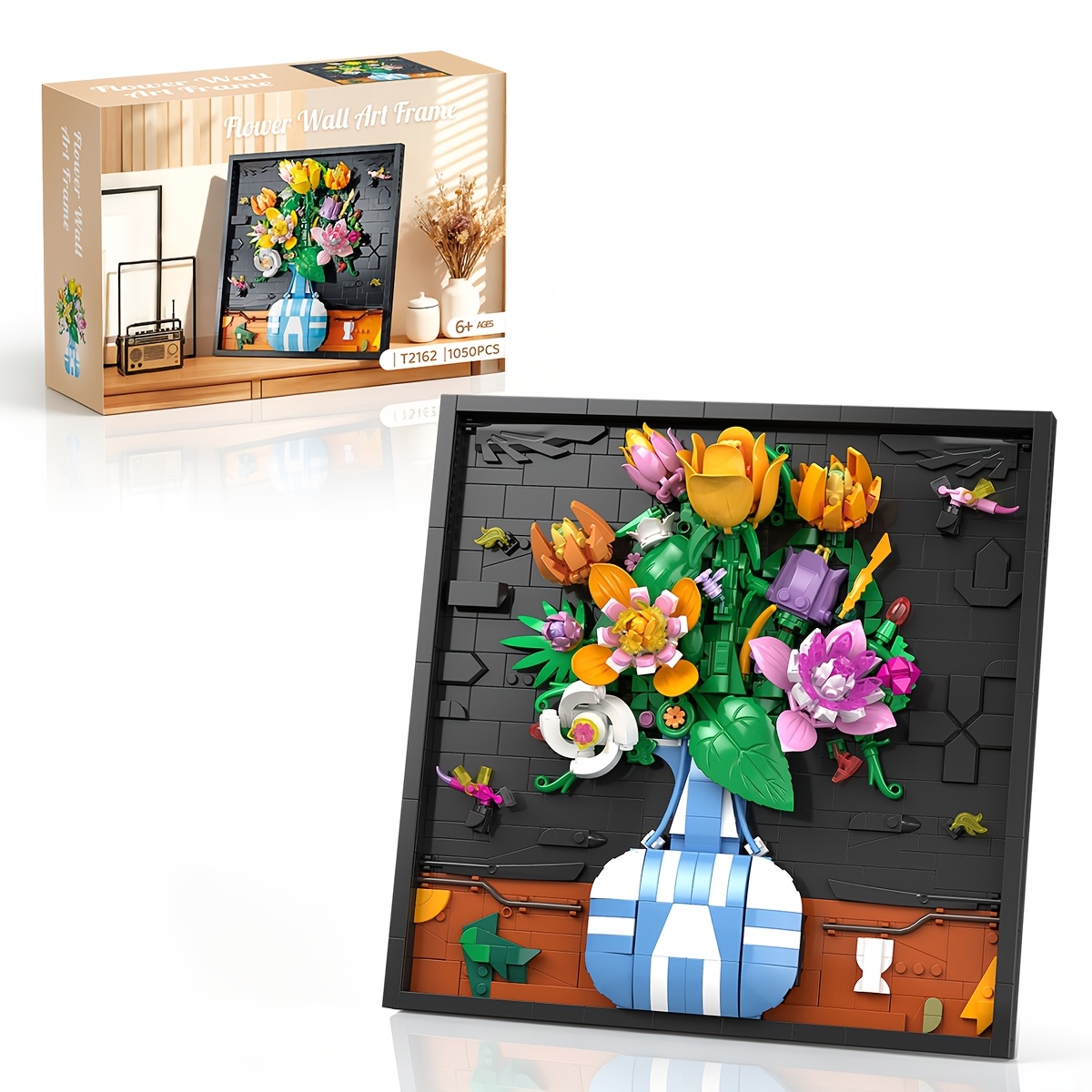 1050pcs Multicolor Floral Mural Picture Frame Assembly Block Toy