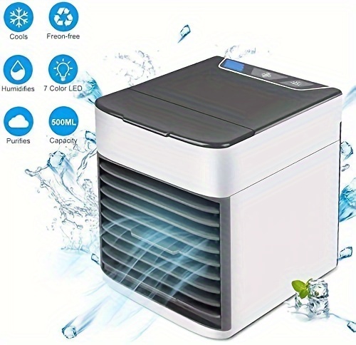 usb powered cooler portable fan household fan spray humidifier blown and cooled and humidified humidified and purified one machine multi functional fast cooling no noise built in water tank details 1