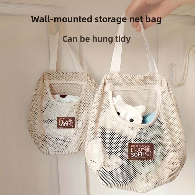 

2pcs Hanging Mesh Organizer - Lightweight Fabric Wall-mounted Underwear Socks Organizer - Includes Hooks, Door/closet Space Saver