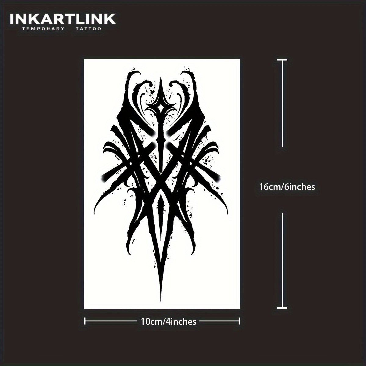 Inkartlink Technology Tattoo, Semi-permanent Tattoo, Gothic Dark Floral Script, Dynamic Tattoo, Temporary Tattoo, Fake Tattoo, Waterproof, Authentic Tattoo , Botanical Tattoo