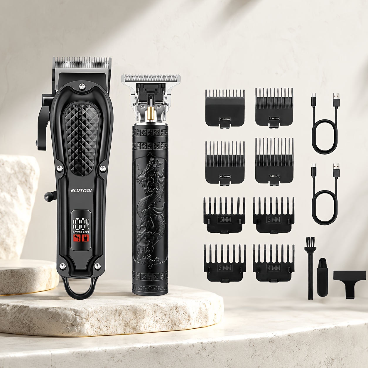 TEMU 2pcs/4pcs Professional Hair Clipper And Grooming Kit For Men, Cordless Rechargeable Electric Trimmer For Hair Cutting, Beard Trimming And