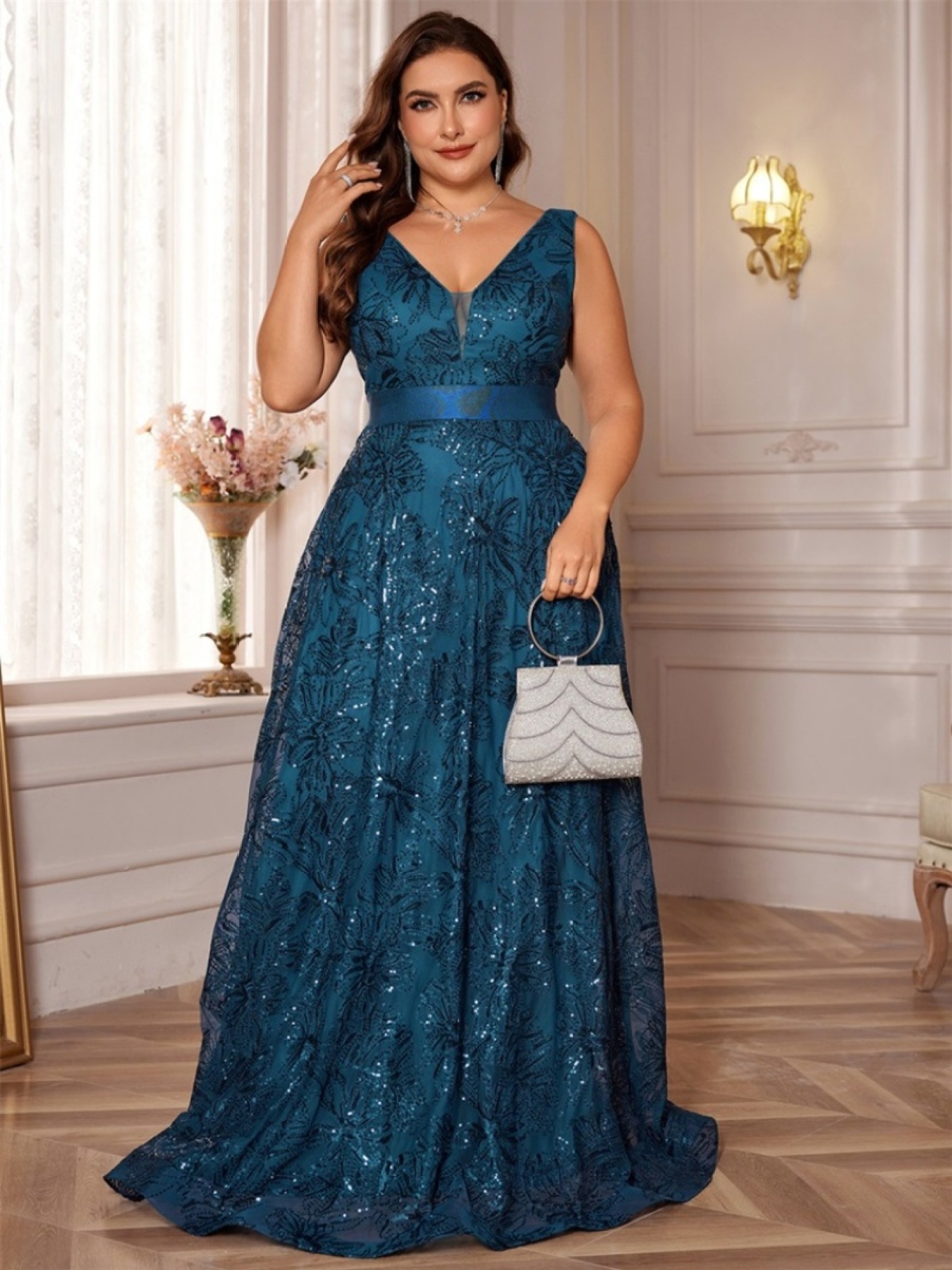 navy blue dress plus size - South Africa