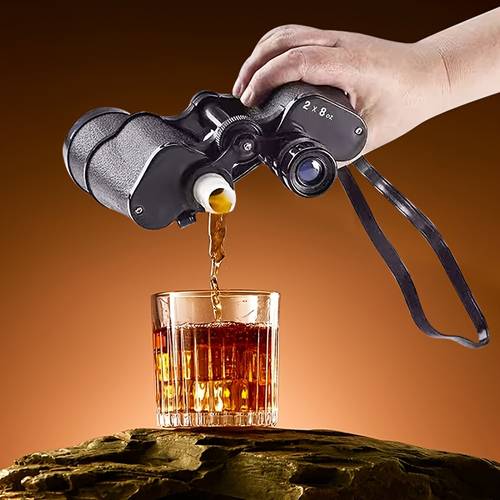 1 2 pack 16oz telescope shaped creative with hip bottle outdoor travel and mens gifts funnel and shoulder strap