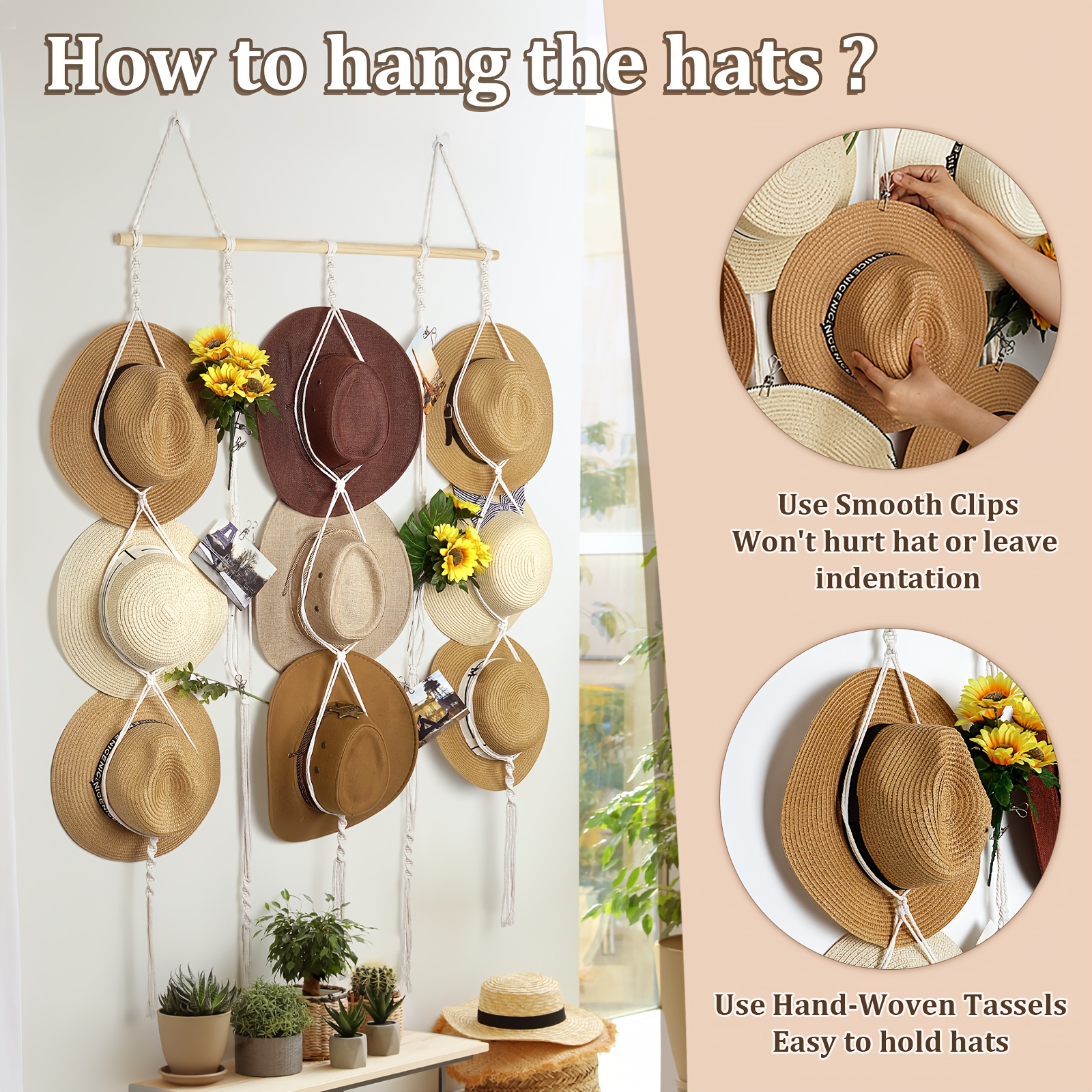 Wall mounted hat rack discount