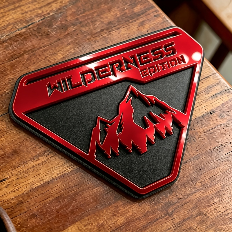 TEMU 3D Personalizada para Coche, Base Mate con Diseño en Relieve 3D de Montaña de Nieve, Grabado de Texto Personalizado Disponible, Adhesivo de