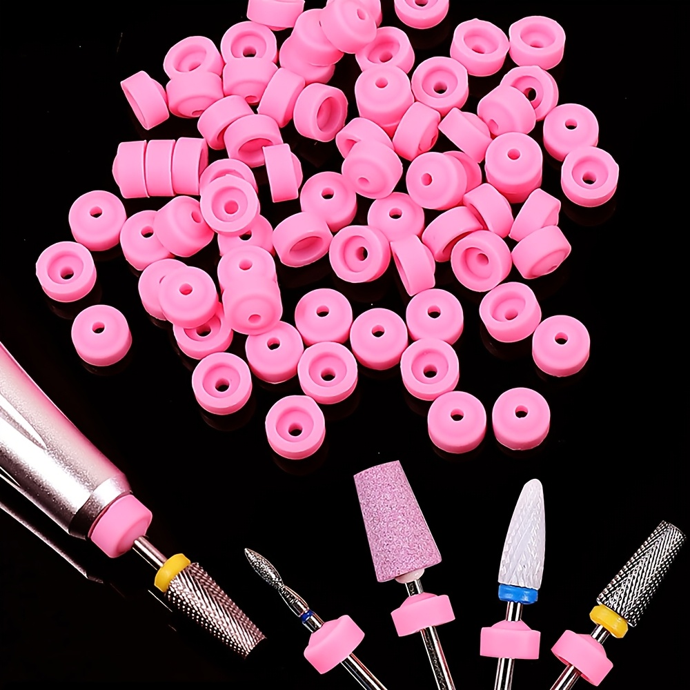 

Silicone Nail Dust Stoppers 5/10pcs Set, 3/32" Shank Drill Bit Covers, Caps, Nail Tool Accessories, Unscented - Pink