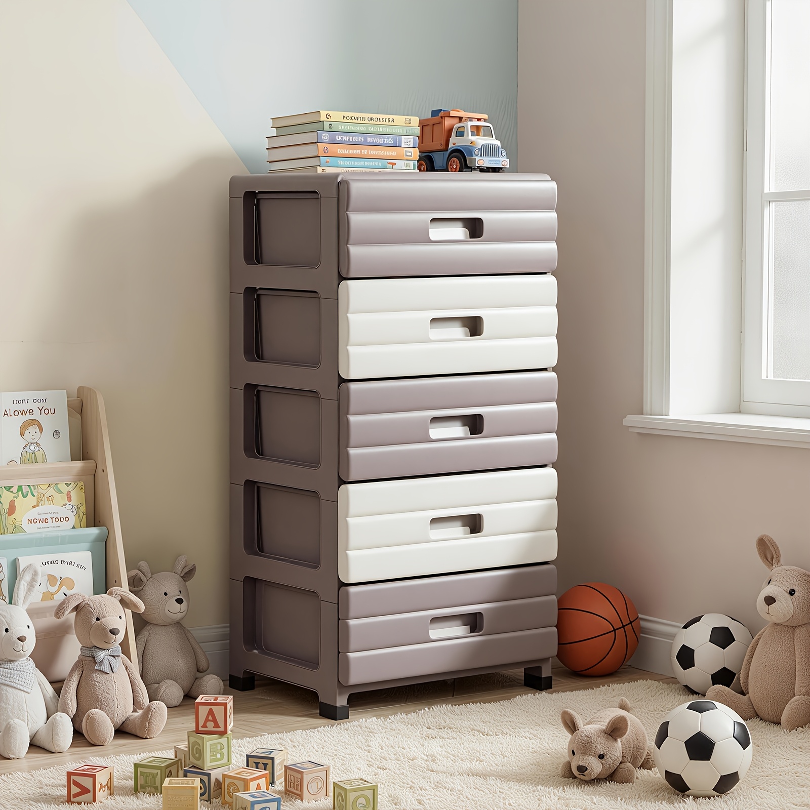 Stackable Multi-Drawer Organizer, 4/5/6-Tier Rolling Storage Cart