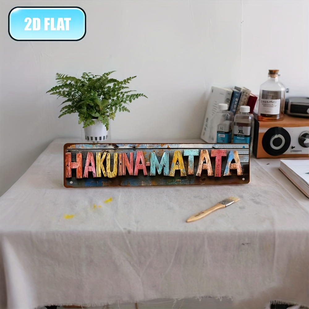 E-shop 2D Flach, . Retro HAKUINA- Metall Aluminium Schild - für Zuhause, Garage oder Gartendekoration mit lebhaftem, used-look-Design, ideales Geschenk