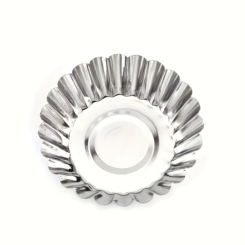 

50pcs, Aluminum Tart Molds, Flat Bottom Cake Cups With Flower-shaped Design, Baking Pudding Molds, Kitchen Baking Tools & Utensils For Desserts And Pastries