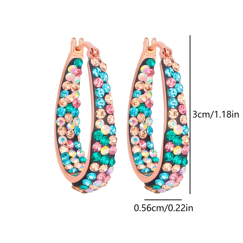 TEMU 925 Silver Women's Colorful Earrings High-end Luxury Women's Jewelry Elegant Sexy Fashion Trend Christmas Carnival Valentine's Day Holiday Gift