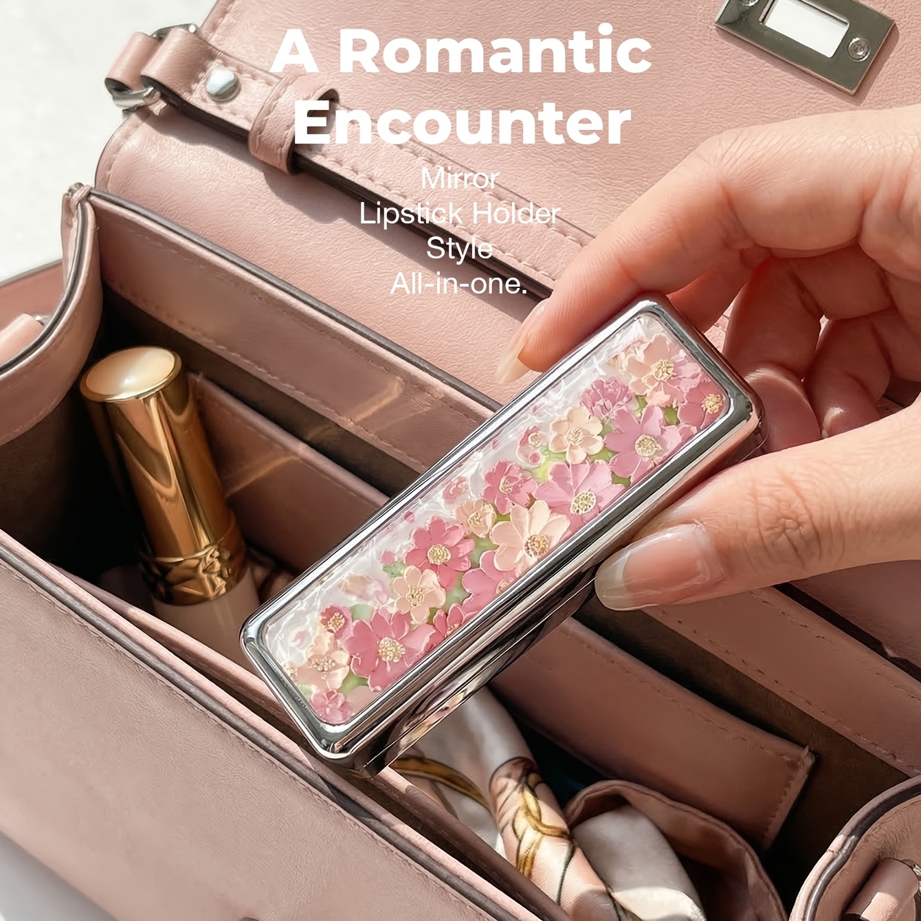Multifunctional Portable Mini Mirror with Lipstick Case